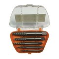 Drillco Screw Extractor Set, Series 9000E, Measurement System Imperial, 1 To 5 Size, 5 Pieces, Carbon, Bright 9000ESET